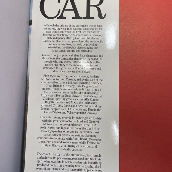 The Centenary of The Car 1885-1985 Andrew Whyte Hardcover Book Vintage Dustcover - Picture 6 of 12